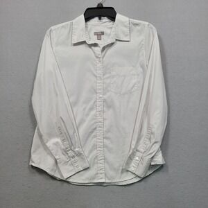 J.Jill Womens Petite Small Striped Button Down Shirt Long Sleeve Stretch Cotton